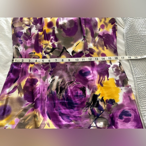 Ann Taylor Cotton/Silk Watercolor Floral Print Dress - Picture 9 of 10
